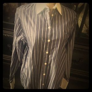 Ralph Lauren Blue&White pin stripe with white